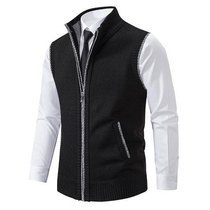 LEVAR - Cárdigan de punto con cremallera para hombre