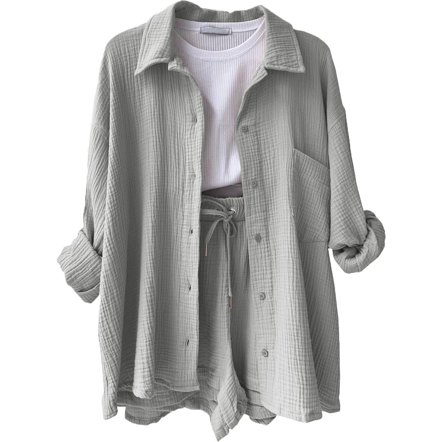 Conjunto casual de dos piezas para mujer con top y pantalón – FÉIA