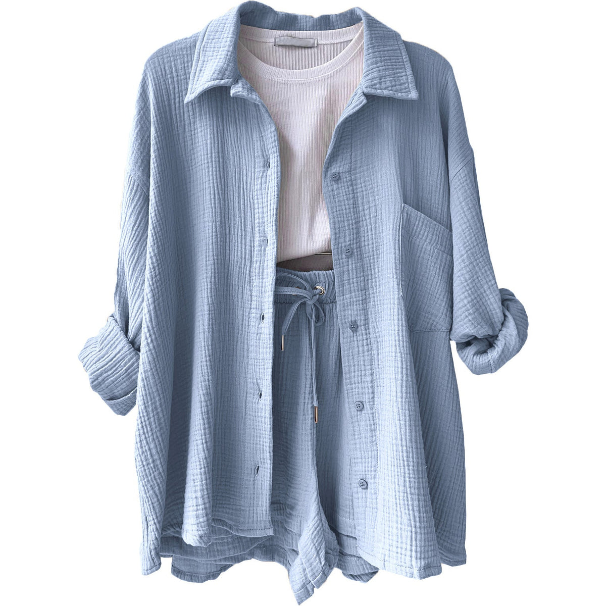 Conjunto casual de dos piezas para mujer con top y pantalón – FÉIA