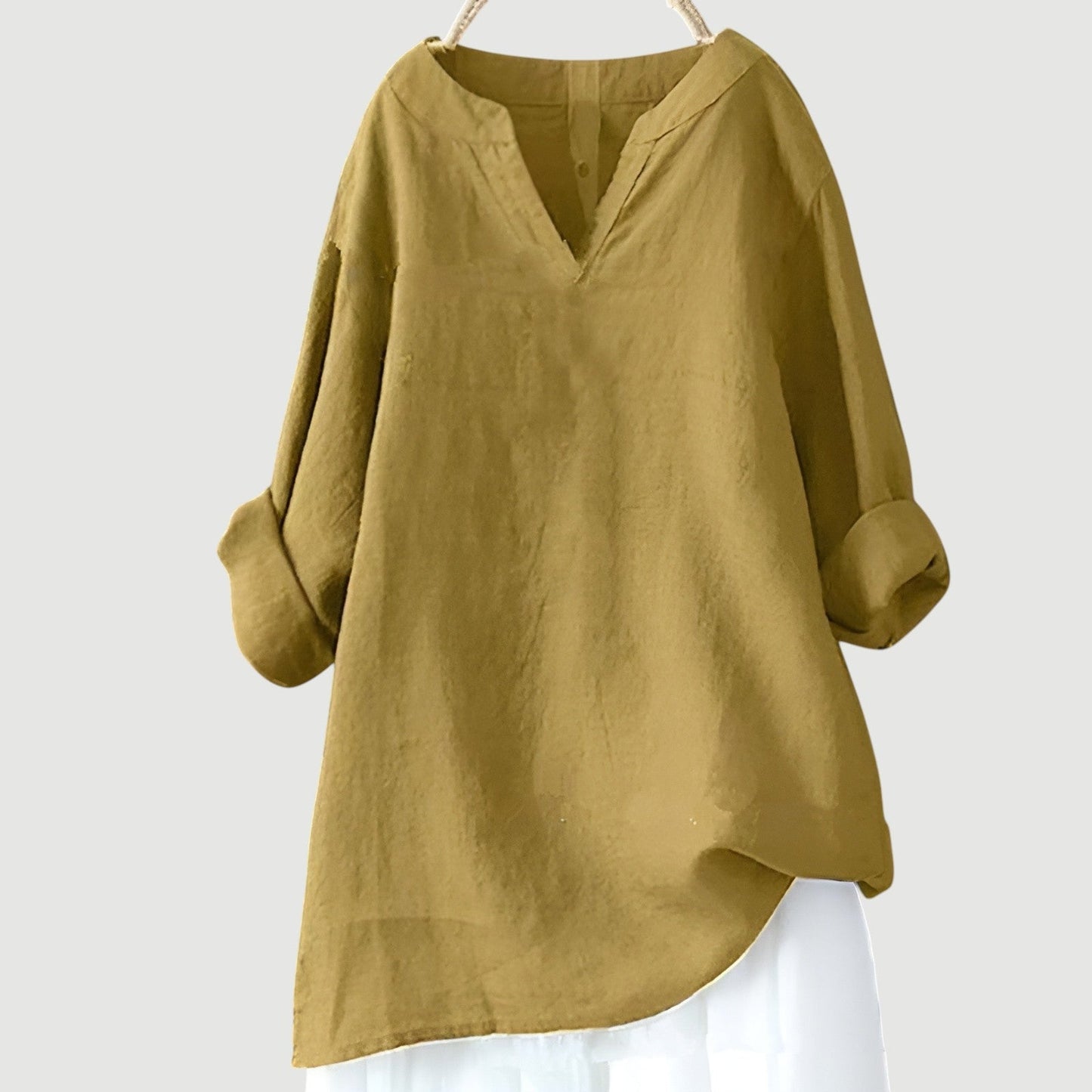 Túnica de mujer con escote en V y corte holgado – FAUSTINA