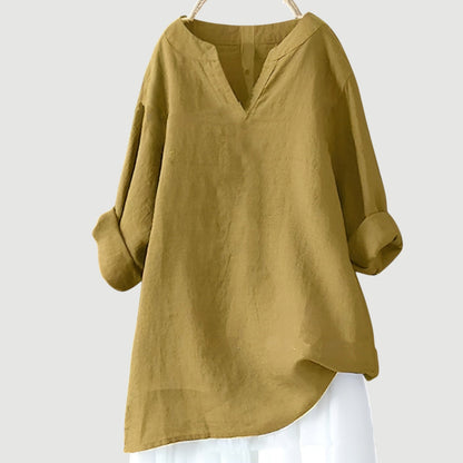 Túnica de mujer con escote en V y corte holgado – FAUSTINA