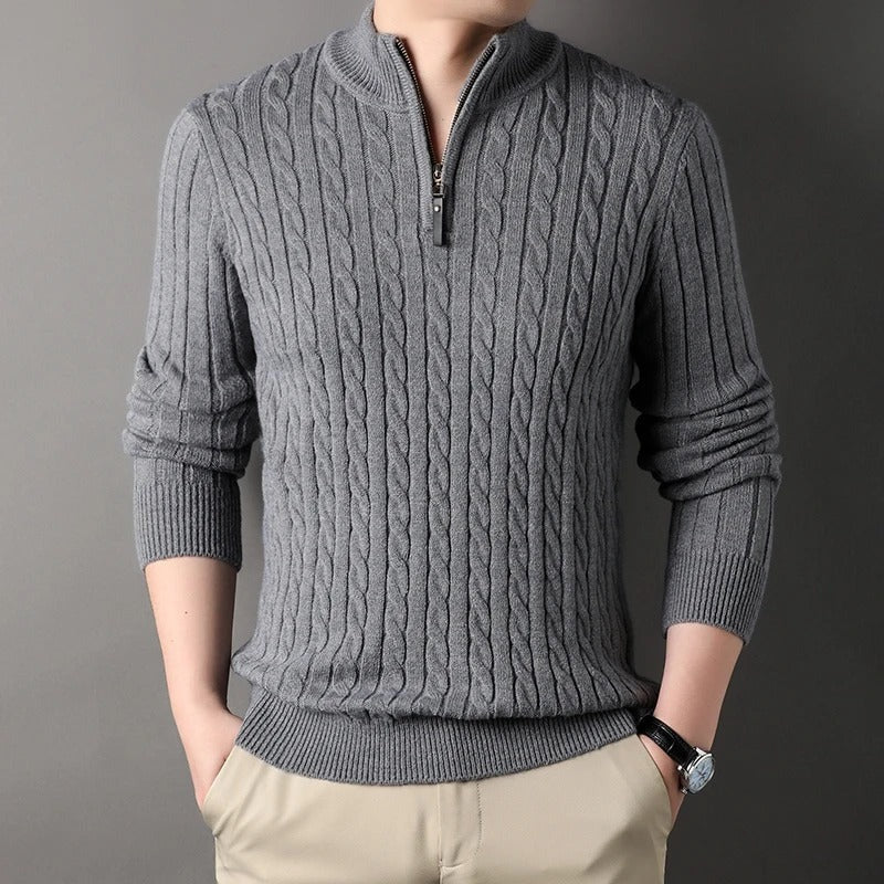 Jersey de punto trenzado para hombre con estilo clásico – ROWAN