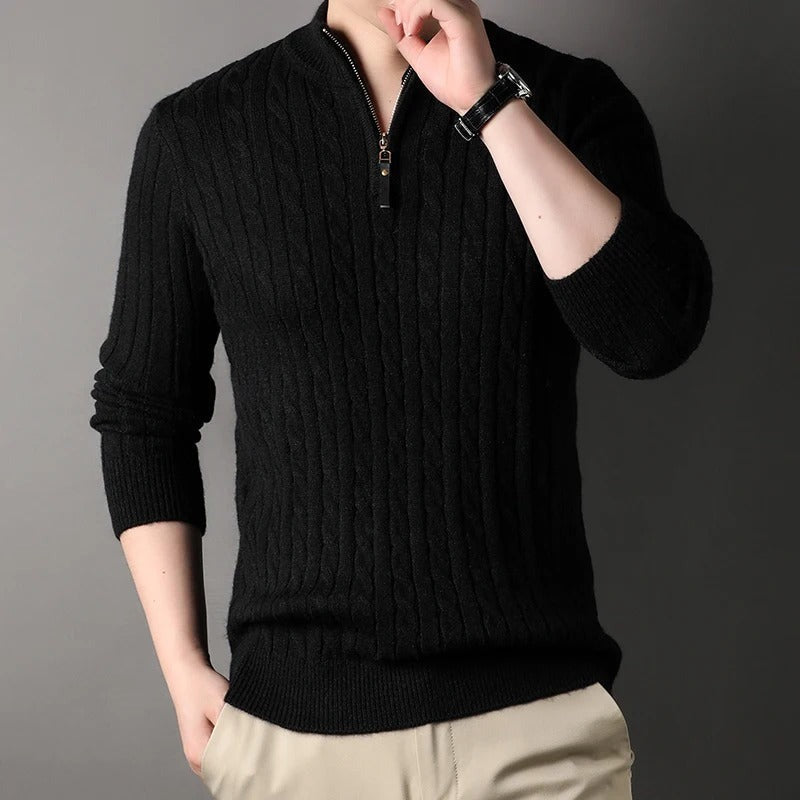 Jersey de punto trenzado para hombre con estilo clásico – ROWAN