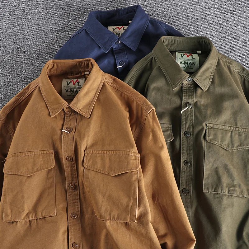 Camisa utility de manga larga para hombre, estilo casual y funcional – ROKAR