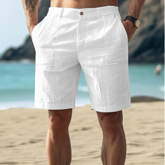 LUCAS – Pantalones cortos chinos de lino casual para hombre