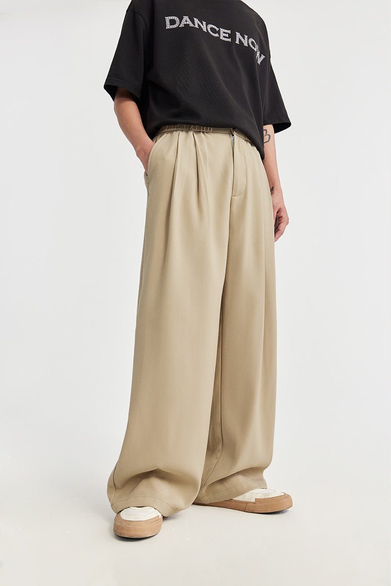 EMILIO – Pantalones anchos de lino de corte relajado con cordón ajustable para hombre