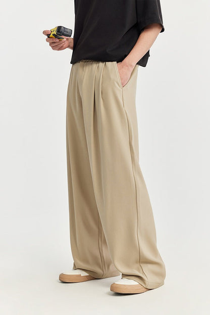 EMILIO – Pantalones anchos de lino de corte relajado con cordón ajustable para hombre