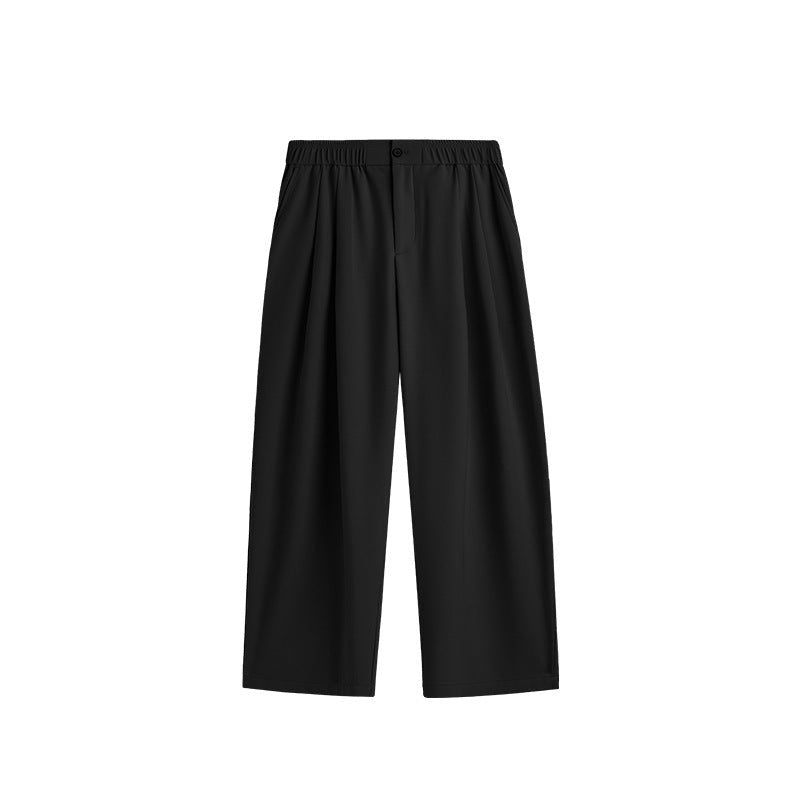 EMILIO – Pantalones anchos de lino de corte relajado con cordón ajustable para hombre