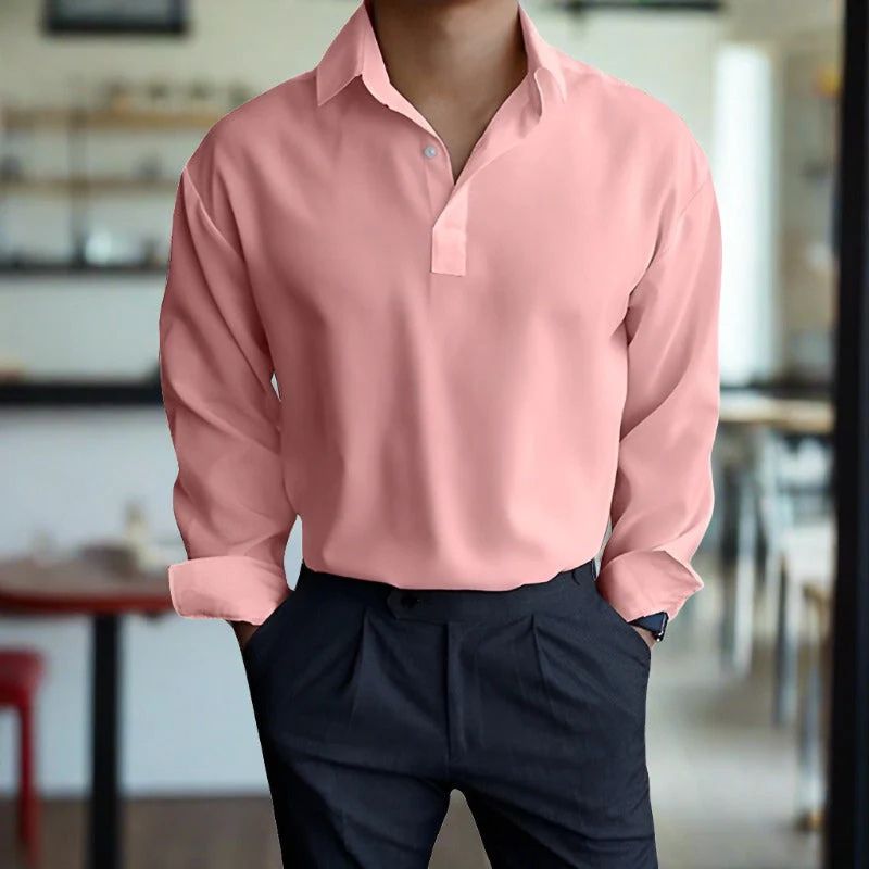 NÉSTOR – Camisa de hombre con cuello clásico y mangas largas