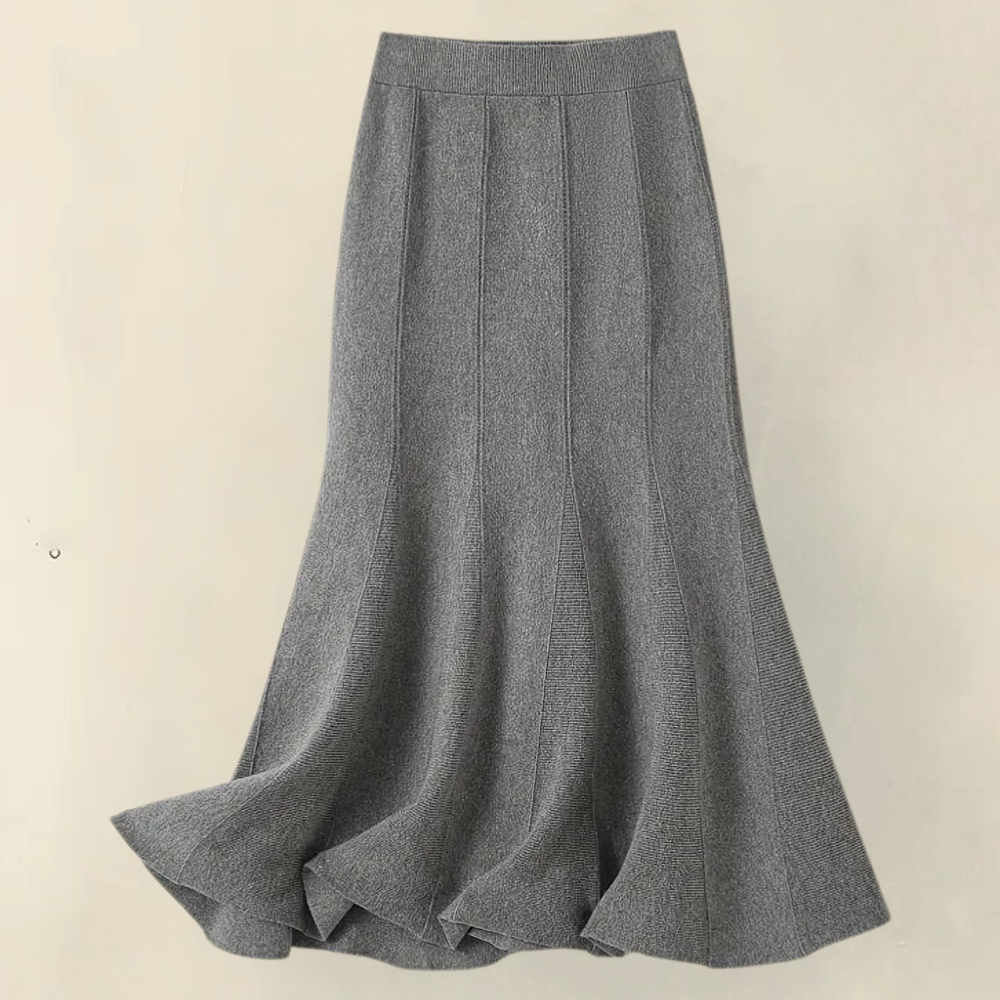ELENA - Falda maxi de punto con cintura alta para mujer