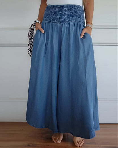 Pantalón lounge de pierna ancha con cintura alta – MAHIRA