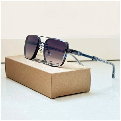 LEONARDO – Gafas de sol retro con montura dorada, lentes degradados y protección UV400