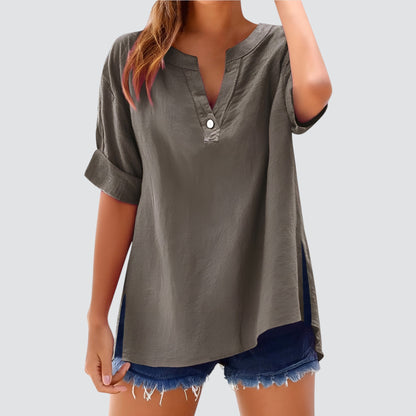 Túnica holgada de mujer con escote en V – MIRETTE