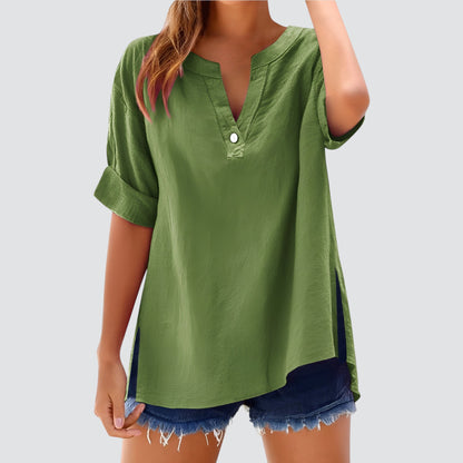 Túnica holgada de mujer con escote en V – MIRETTE