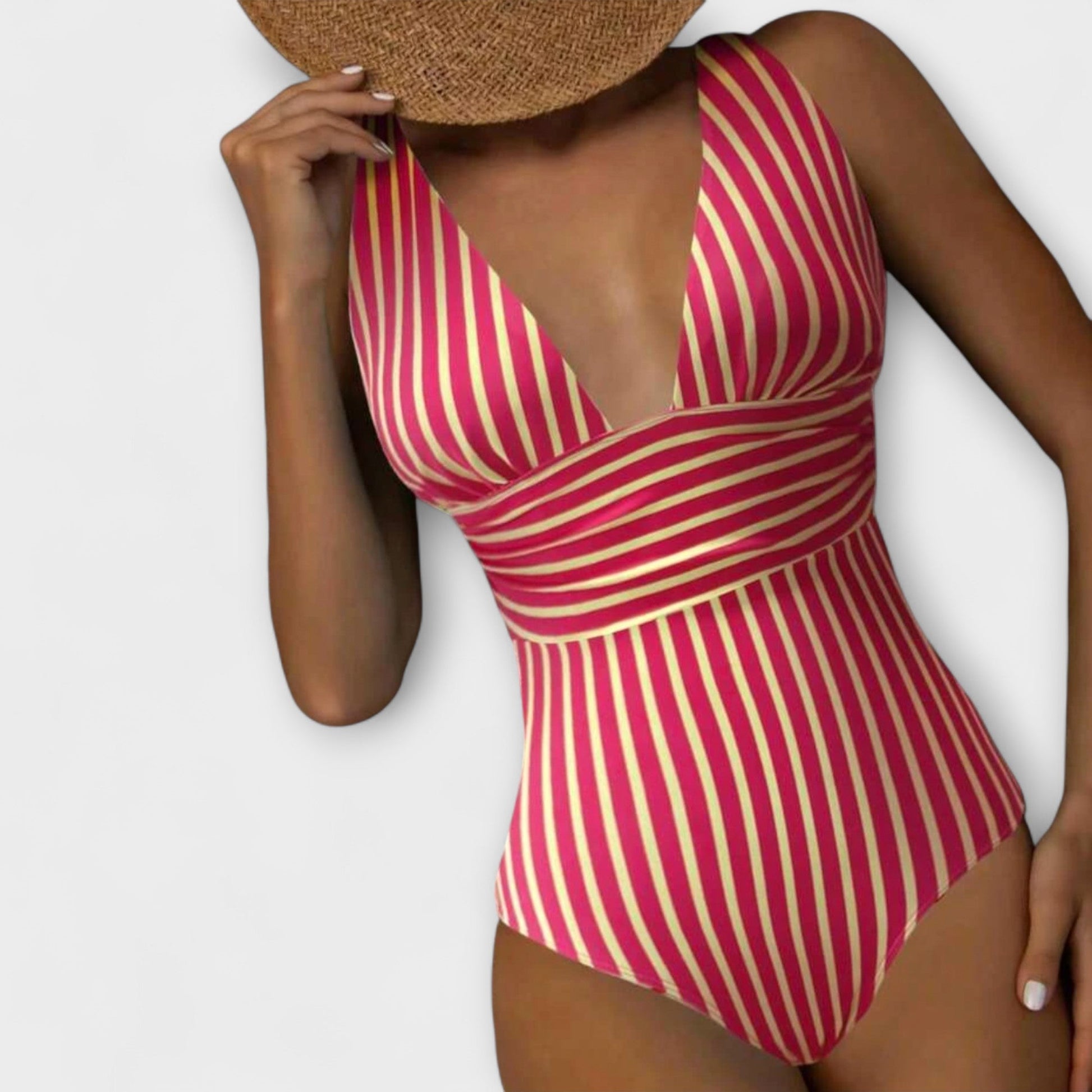 Sofia | Bañador de Mujer con Escote en V y Rayas - Noa Lagos