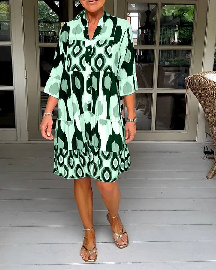 Sofía | Moderno Vestido de Verano con Estampado Abstracto para Mujer - Noa Lagos