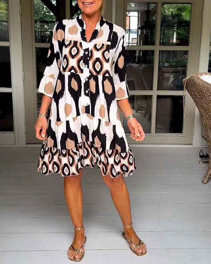Sofía | Moderno Vestido de Verano con Estampado Abstracto para Mujer - Noa Lagos