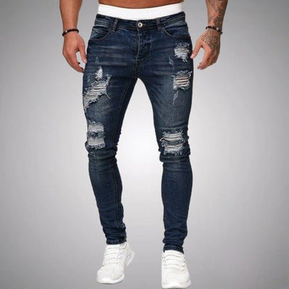 BRETON - Vaqueros slim fit para hombre con efecto desgastado
