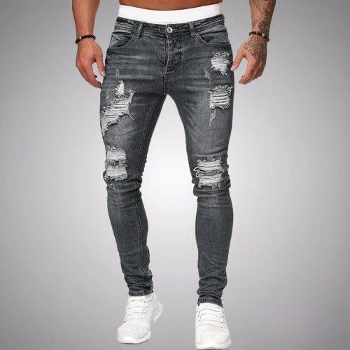 BRETON - Vaqueros slim fit para hombre con efecto desgastado