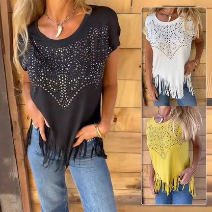 Top corto con flecos y estilo bohemio chic – TESSA