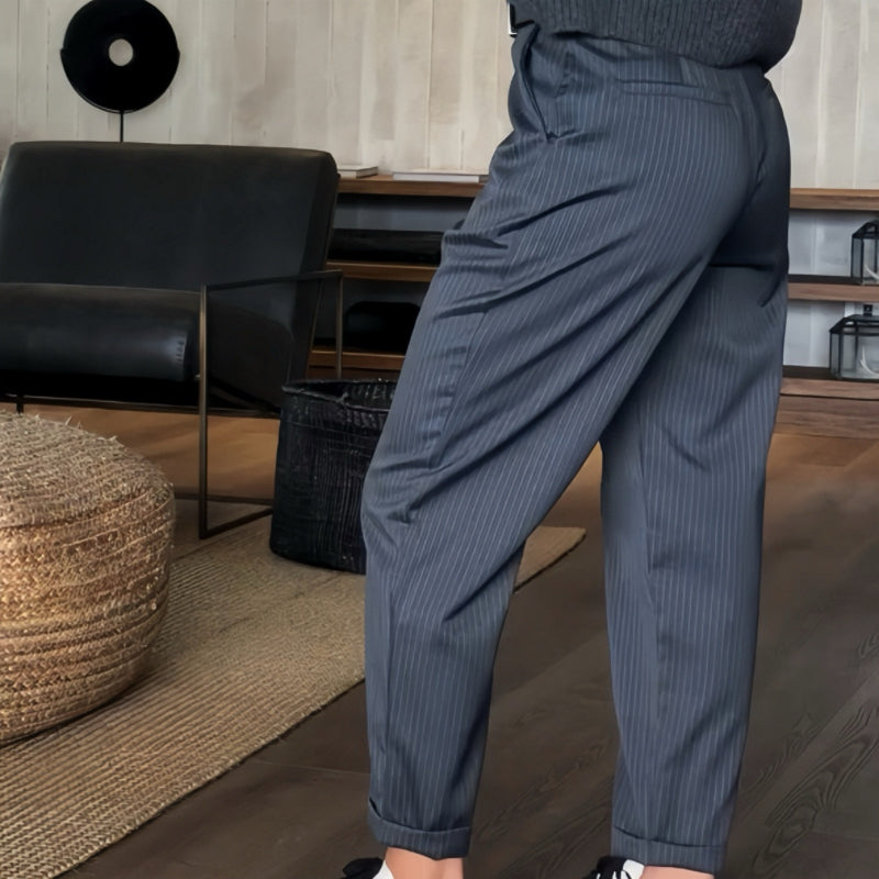 Pantalón de vestir con cintura alta y corte recto – MELVINA