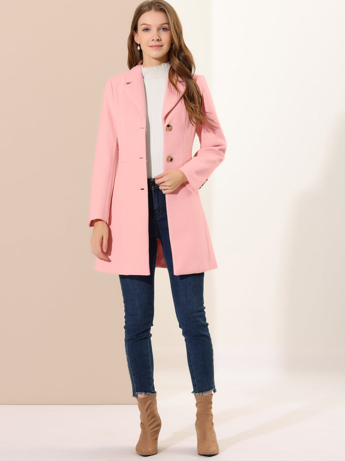 Abrigo largo de invierno para mujer con cierre de botones – ISABELÉA