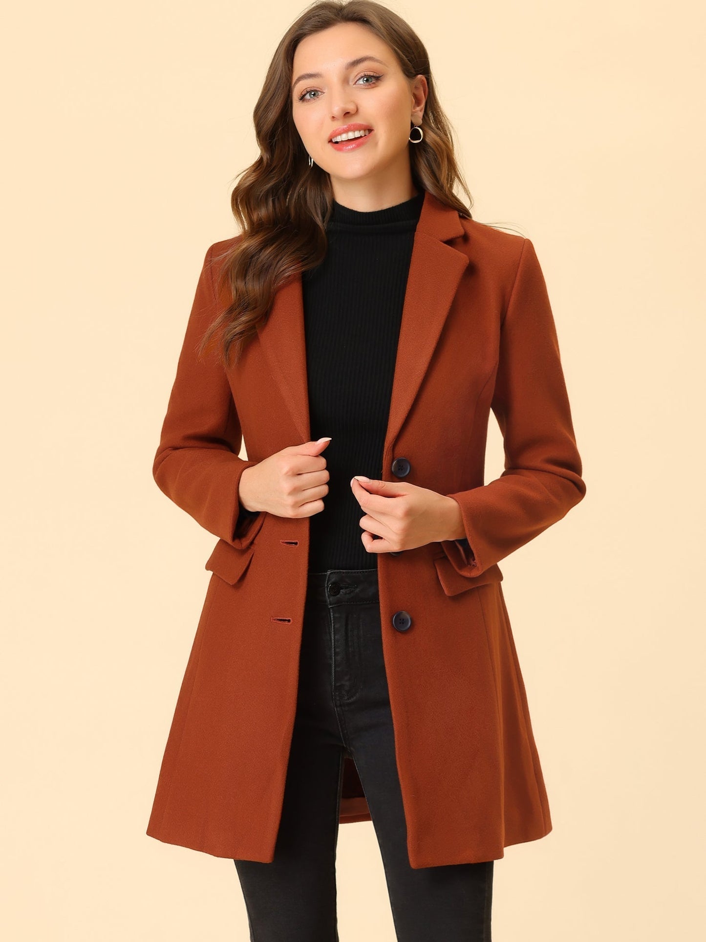 Abrigo de invierno para mujer con solapa clásica – LIVARA