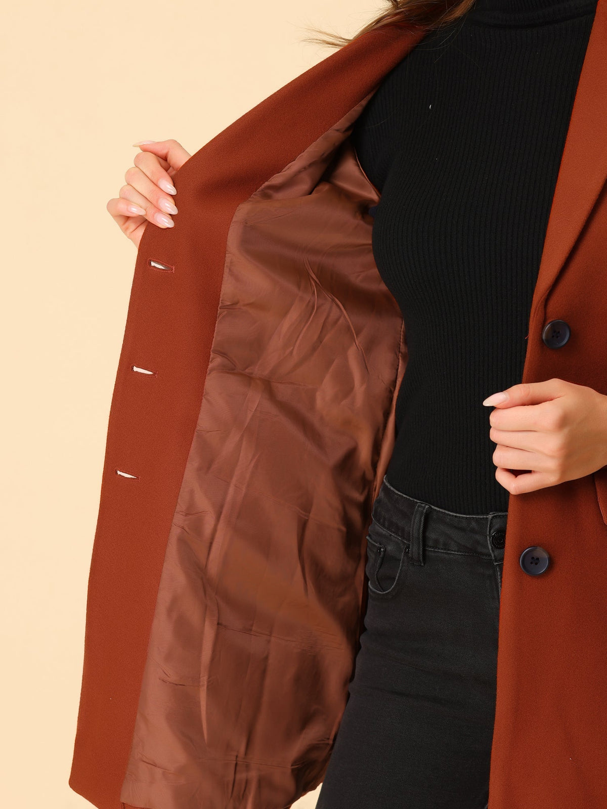Abrigo de invierno para mujer con solapa clásica – LIVARA