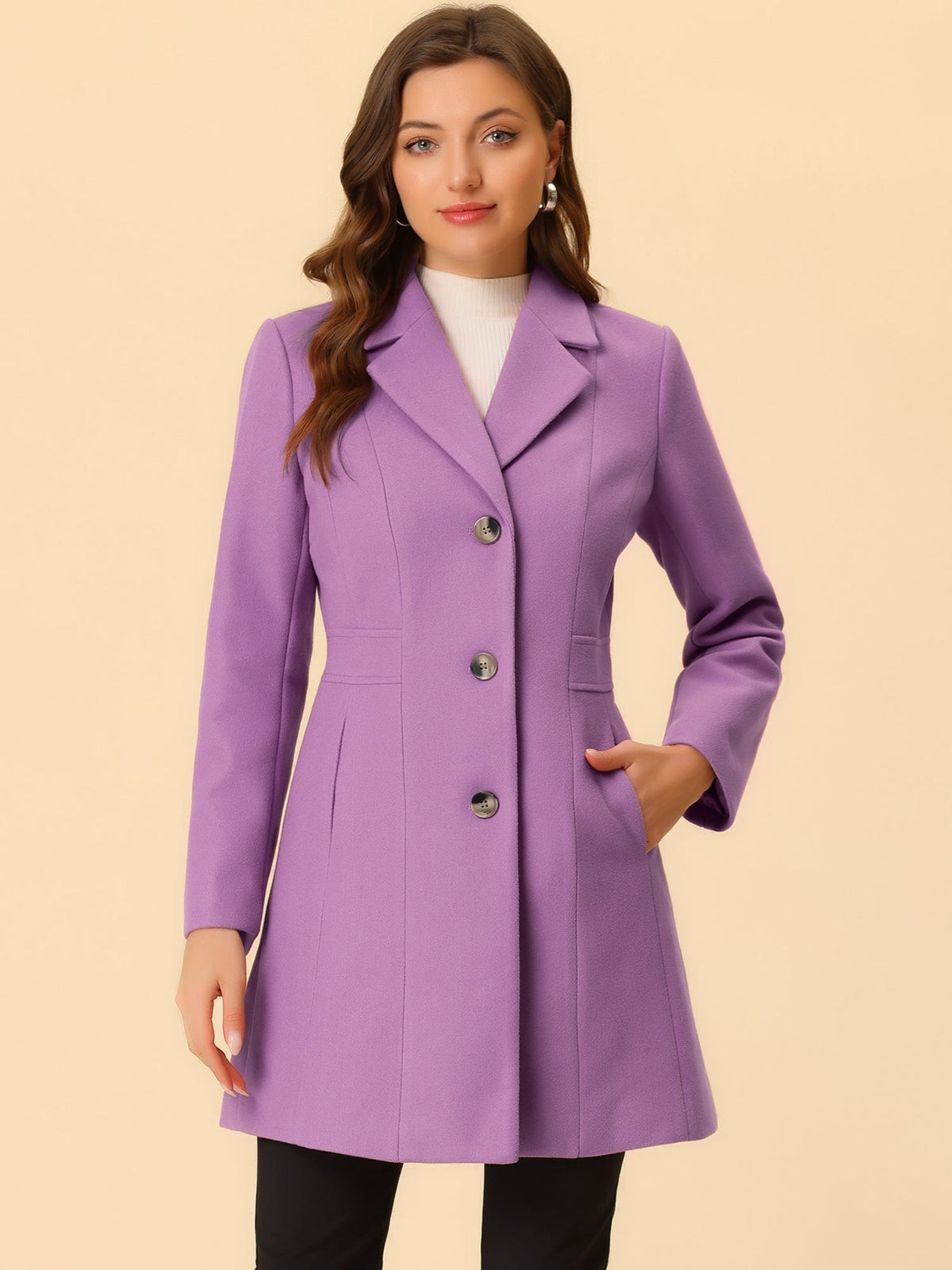 Abrigo largo de invierno para mujer con cierre de botones – ISABELÉA