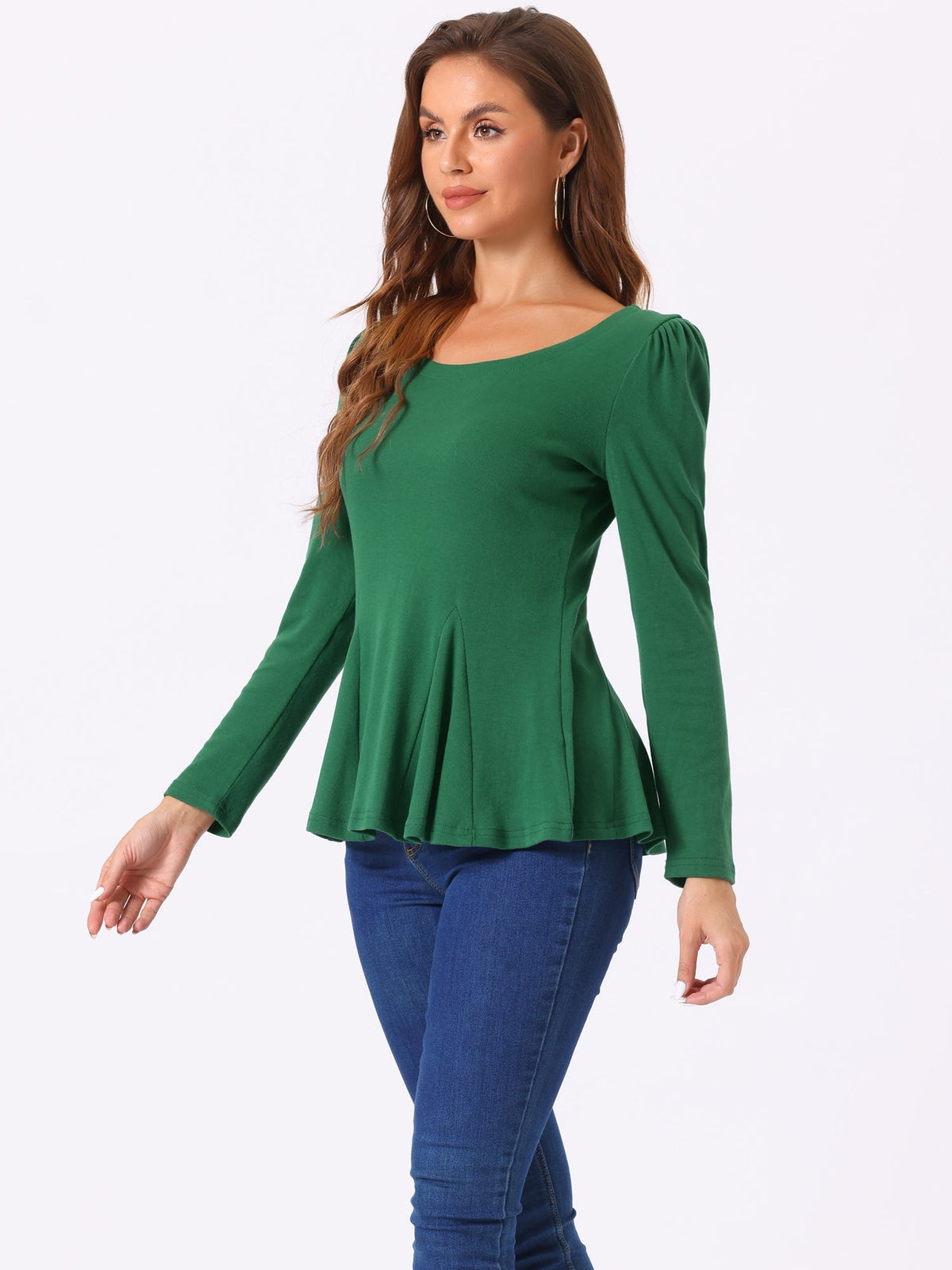 Camiseta básica de mujer con manga larga y cuello redondo – MILARA