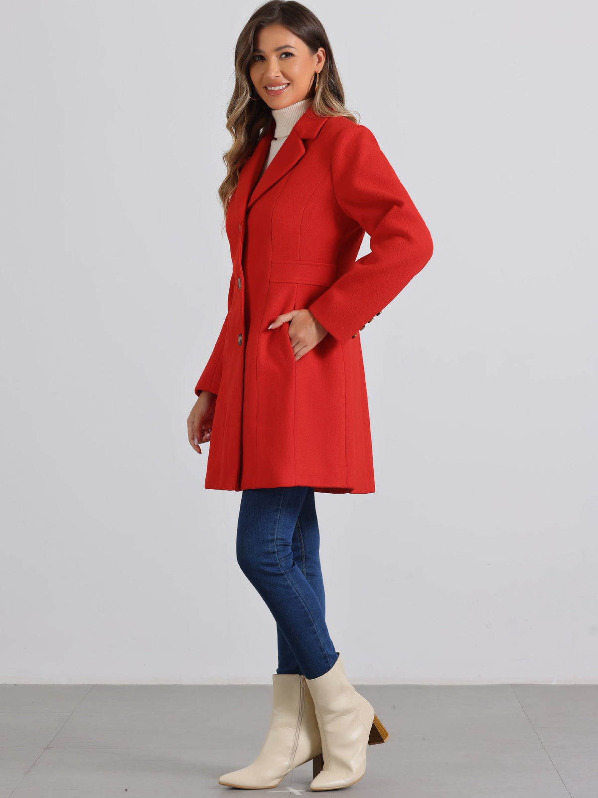 Abrigo largo de invierno para mujer con cierre de botones – ISABELÉA