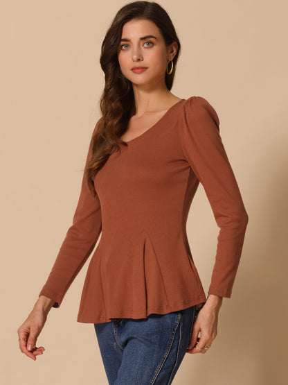 Camiseta básica de mujer con manga larga y cuello redondo – MILARA
